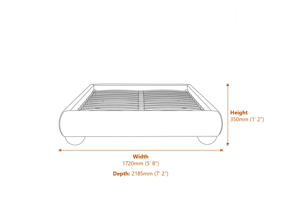 Soller Deep Charcoal King Size Bed Dimensions Diagram
