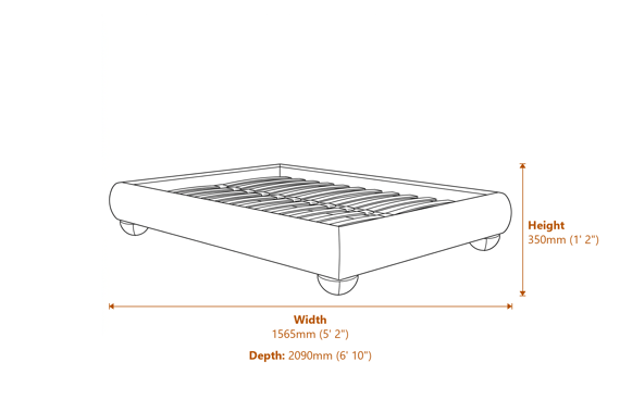 Soller Porridge Double Bed Dimensions Diagram