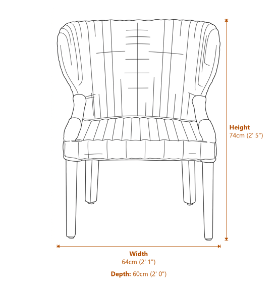 Manado Wicker Chair Dimensions Diagram