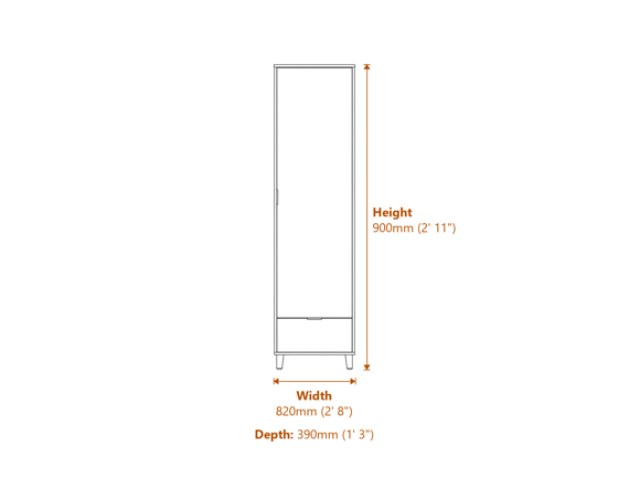 Stockholm Chevron 4 Dr Chest Dimensions Diagram