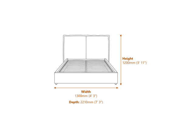 Sunday Deep Grey Single Bed Dimensions Diagram