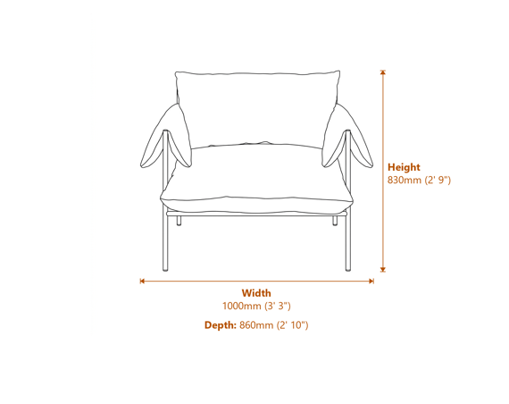 Wardour White Chair Dimensions Diagram