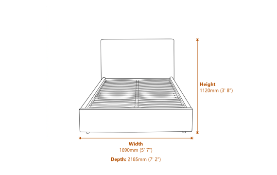 Wilder Antique White King Size Bed Dimensions Diagram