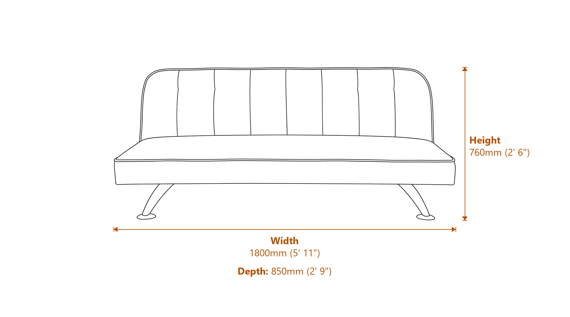 Brighton Sofa Bed Grey Dimensions Diagram