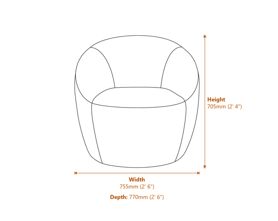 Cocoon Chair Dimensions Diagram