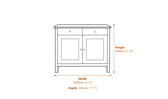 Copenhagen Bench Dimensions Diagram