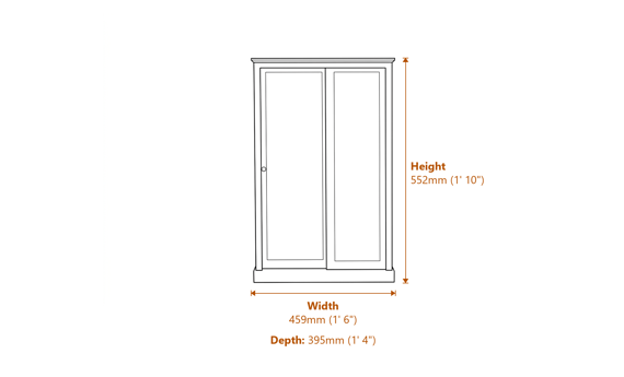 Devon Charcoal 2 Drawer Bedside Cabinet Dimensions Diagram