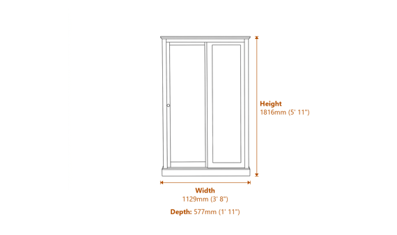 Devon Charcoal 3 Door 2 Drawer Wardrobe Dimensions Diagram