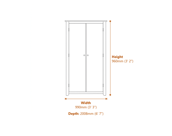 Havana Grey Single Bed Dimensions Diagram