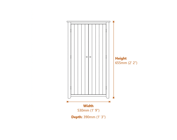 Havana Grey Bedside Cabinet Dimensions Diagram