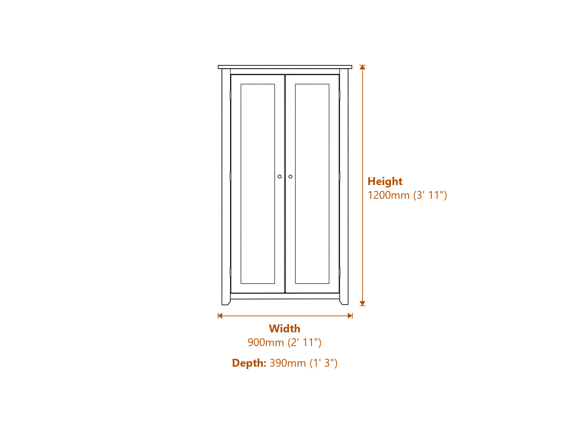 Havana Grey 3+2 Chest Dimensions Diagram