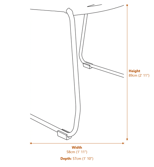 Sisal Grey Rope Chair Dimensions Diagram
