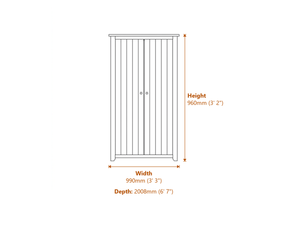Havana White Single Bed Dimensions Diagram