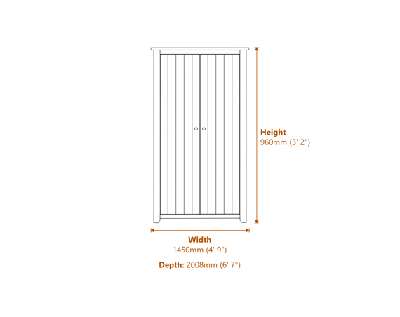 Havana White Double Bed Dimensions Diagram