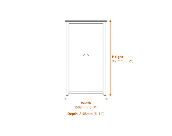 Havana White King Size Bed Dimensions Diagram