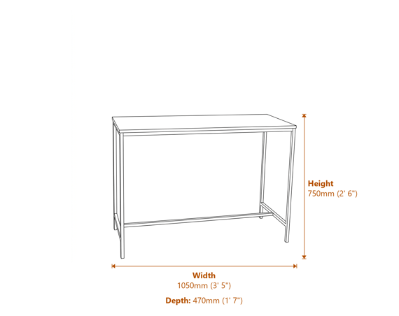 Hoxton Desk Dimensions Diagram