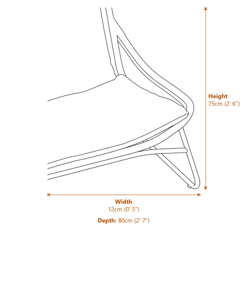 Manado Relax Natural Rattan Sofa Dimensions Diagram