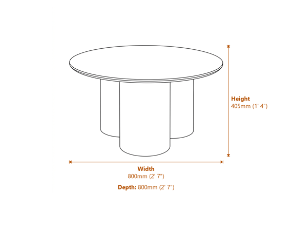 Lane Blonde Coffee Table Dimensions Diagram
