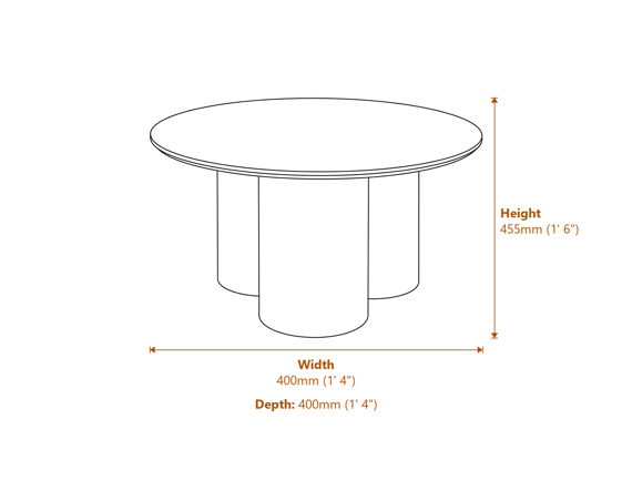 Lane Blonde Side Table Dimensions Diagram