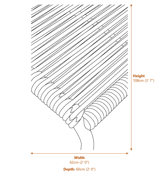 Sisal Grey Rope Bar Chair Dimensions Diagram