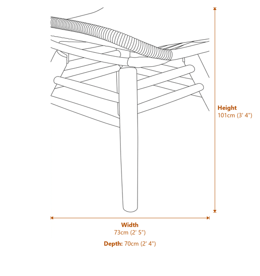 Sisal Grey Rope Lounge Chair And Footstool Dimensions Diagram