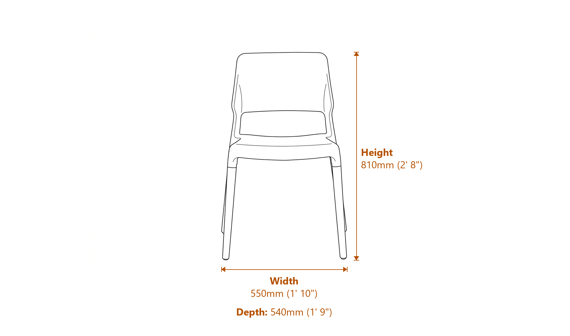 Riva Chair Grey Dimensions Diagram