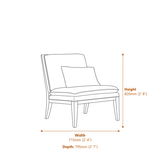 Farmoor Occasional Chair Natural Dimensions Diagram