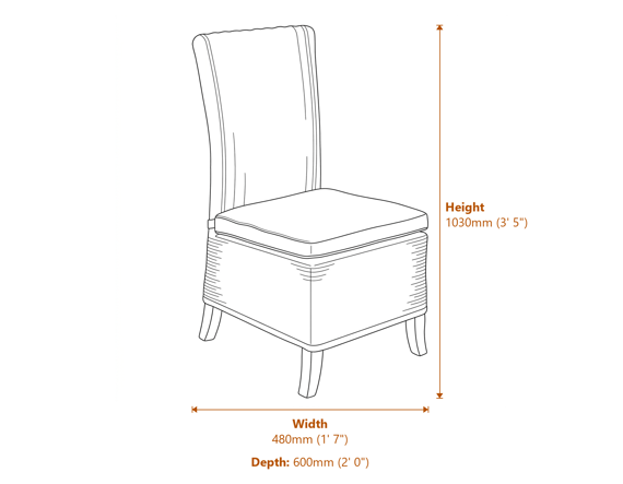 Capri Collection Outdoor Dining Chair Dimensions Diagram