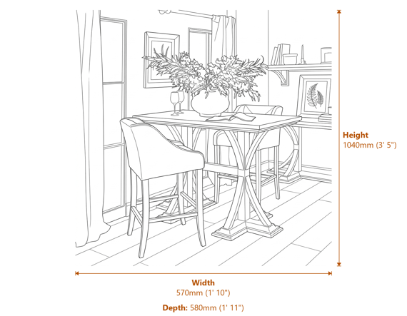 Epsom Grey Bar Stool Dimensions Diagram