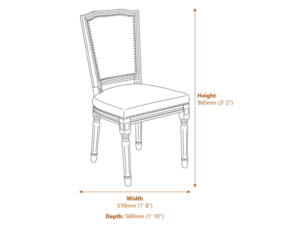 Ripley Grey Dining Chair Dimensions Diagram