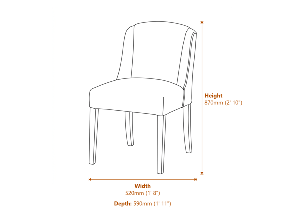 Compton Aspen Dining Chair Dimensions Diagram