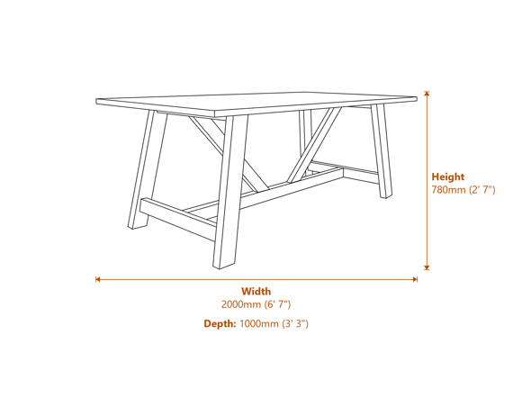 Provence Collection Outdoor Large Dining Table Dimensions Diagram