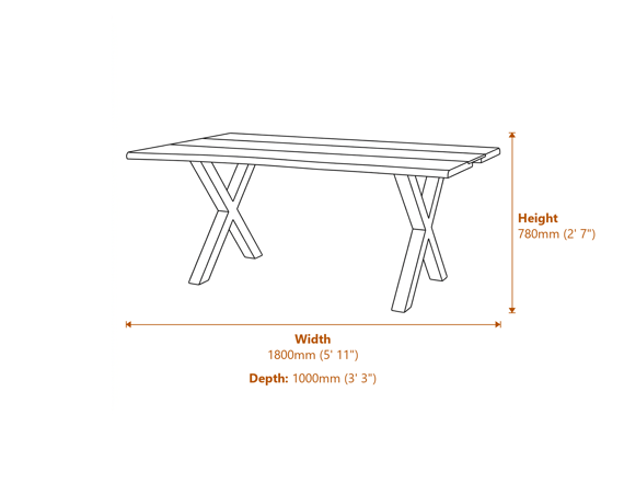 Live Edge Collection Light Acacia River Dining Table Dimensions Diagram