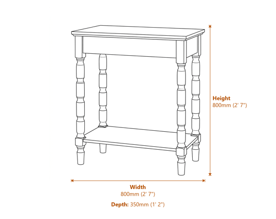 Contour Collection Console Dimensions Diagram