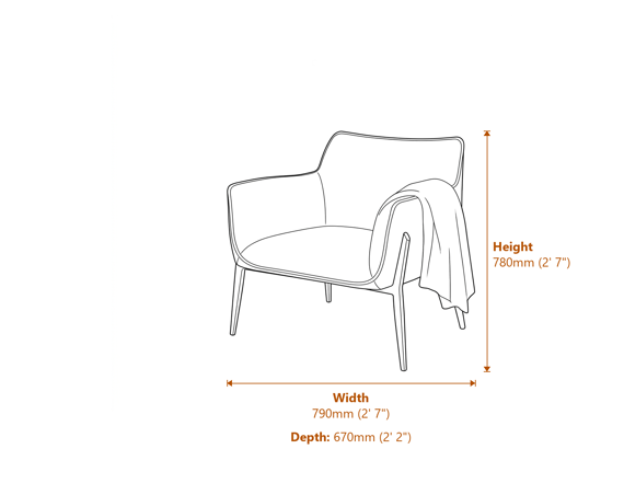 Zephra Chair Dimensions Diagram