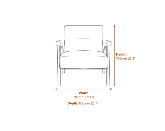 Abel Coal Black Chair Dimensions Diagram