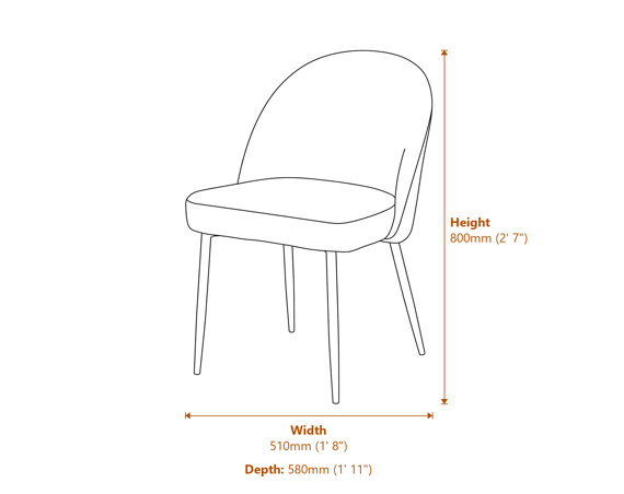 Sorelle Dining Chair Dimensions Diagram