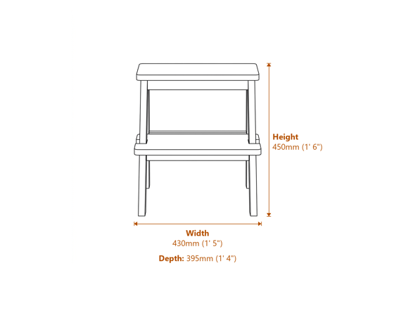Addie Black Stool Dimensions Diagram