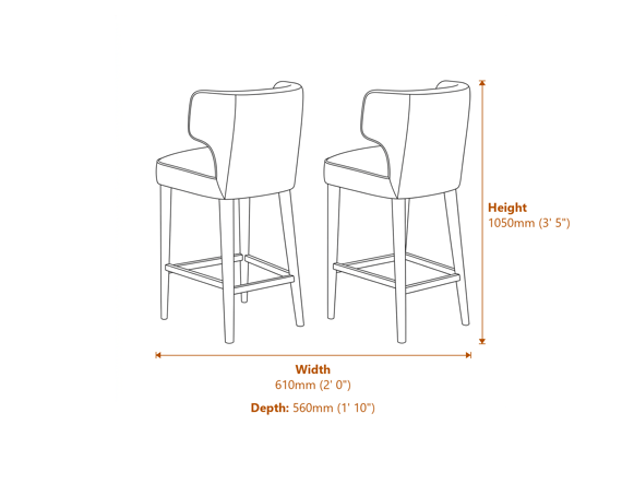 Avia Moss Barstool Dimensions Diagram