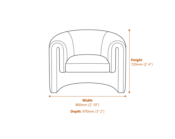 Avia Mist Armchair Dimensions Diagram