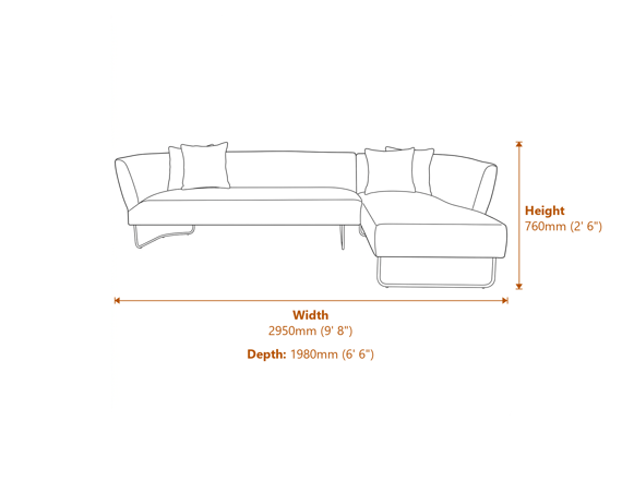 Renee 5 Seat Dark Blue Velvet Corner Sofa Dimensions Diagram
