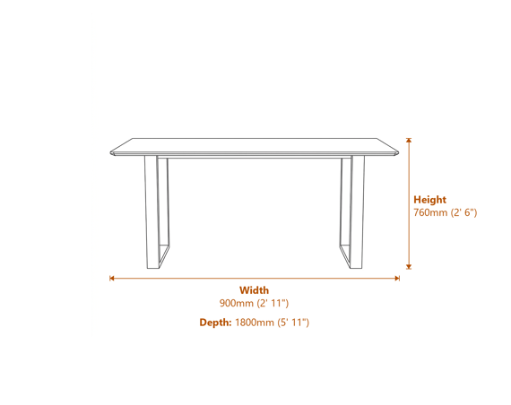 Antibes Russet Gold Dining Table Dimensions Diagram