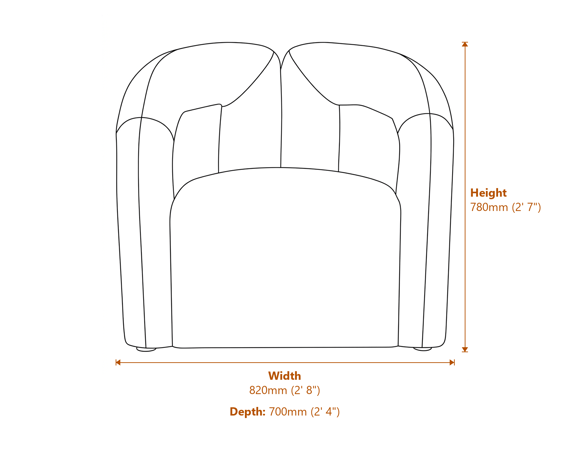 Davina Ivory Boucle Effect Statement Chair Dimensions Diagram