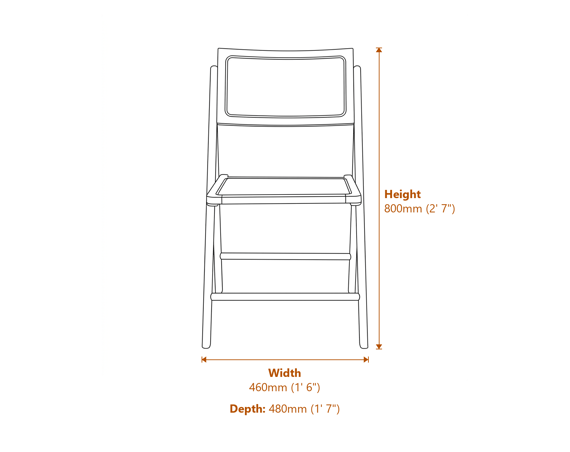 Ashton Blonde Dining Chair Dimensions Diagram