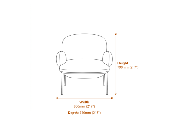 Avery Black Chair Dimensions Diagram