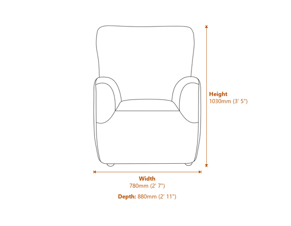 Bear Coyote Chair Dimensions Diagram
