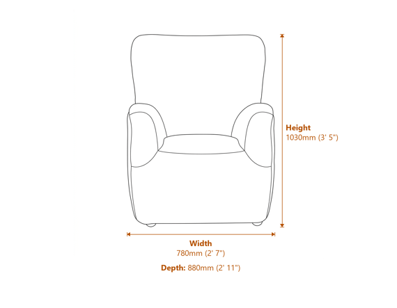 Bear Dawn Chair Dimensions Diagram