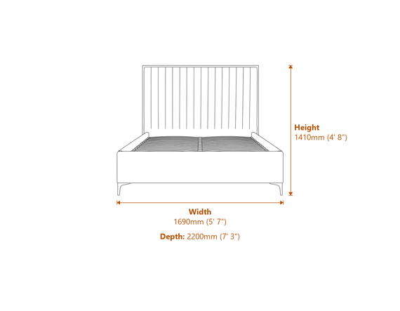 Berkeley Cream Black King Size Bed Dimensions Diagram