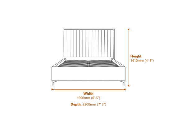 Berkeley Cream Black Super King Size Bed Dimensions Diagram