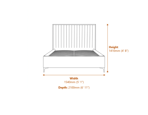 Berkeley Double Bed Dimensions Diagram